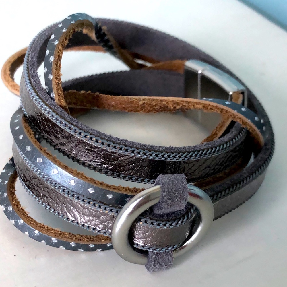 Metallic Leather Bracelet